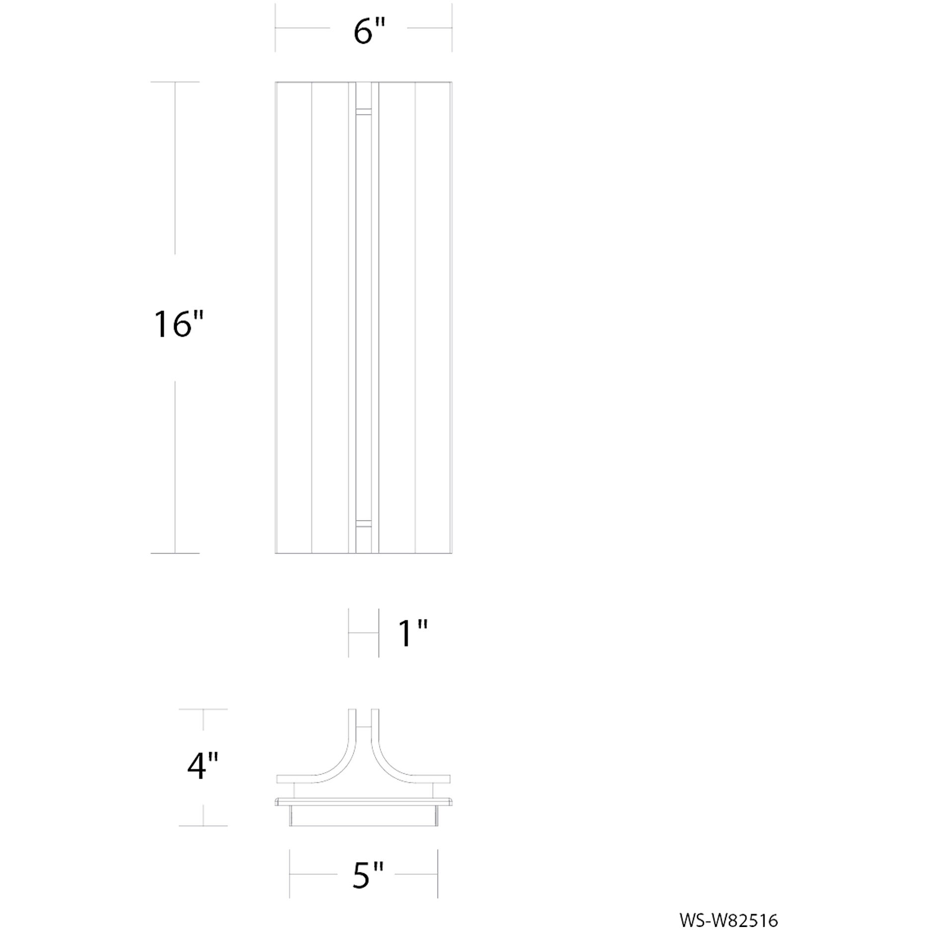 Strait LED 16 inch Black Outdoor Wall Lighting in 3000K