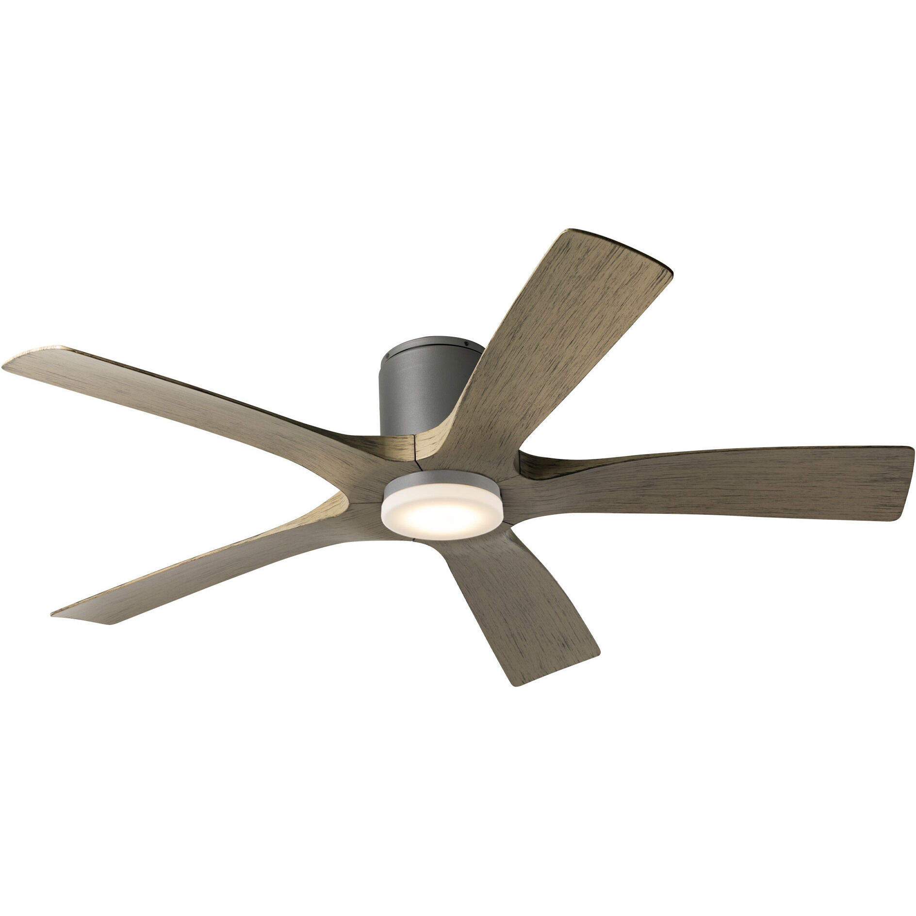 Aviator 54 inch Graphite and Weathered Gray with Weathered Gray Blades Flush Mount Ceiling Fan in Graphite Weathered Gray, Smart Ceiling Fan