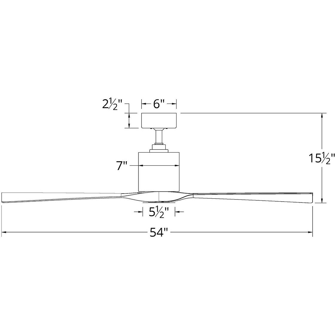 Aviator 54 inch Matte Black Downrod Ceiling Fan