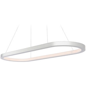 Racetrack LED 17.38 inch Brushed Aluminum Chandelier Ceiling Light in 3000K