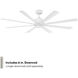 Size Matters 65 inch Matte White Downrod Ceiling Fan