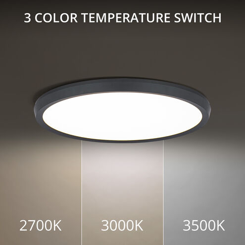 Argo LED 15 inch Black Flush Mount Ceiling Light