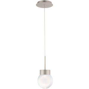 Double Bubble LED 5 inch Satin Nickel Pendant Ceiling Light