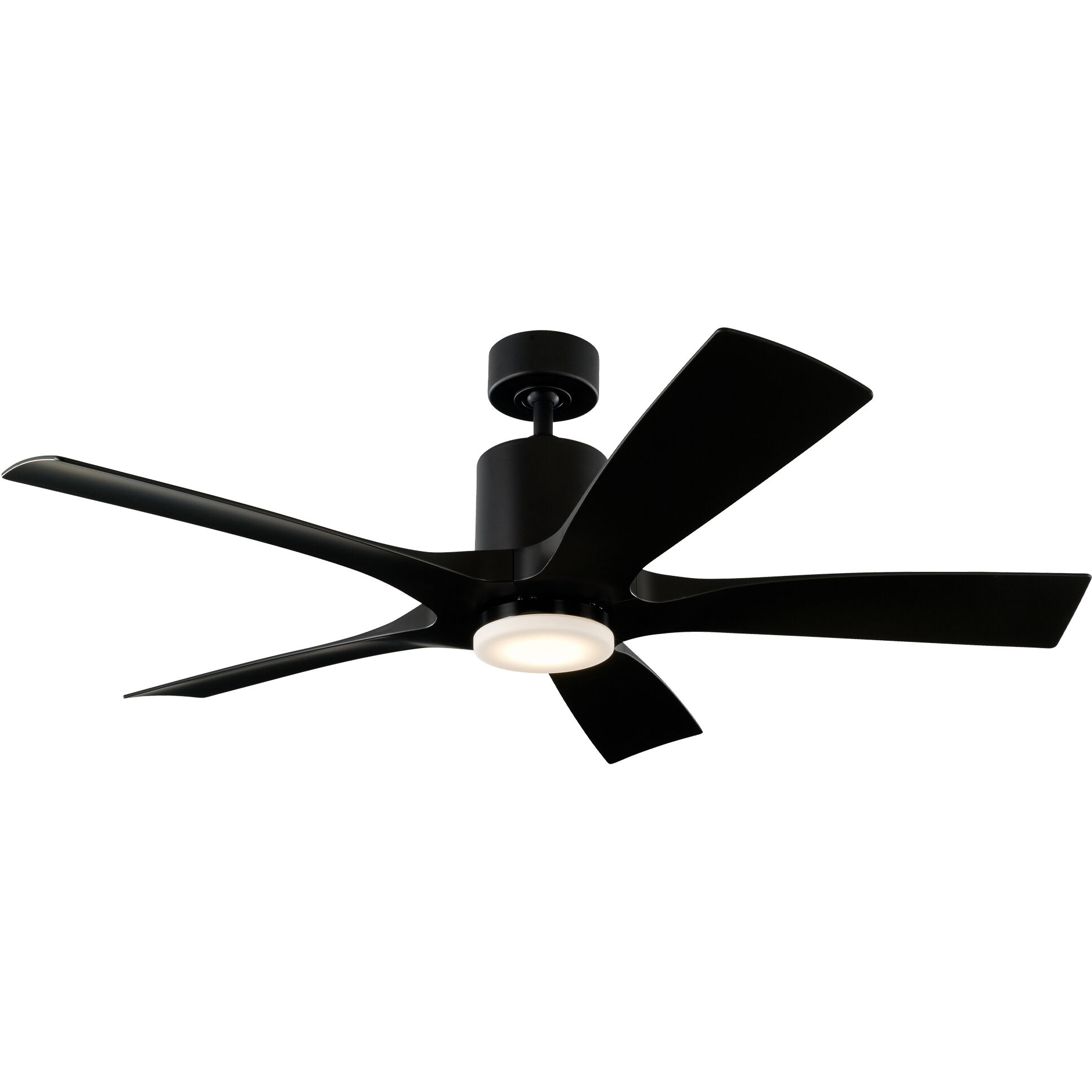 Aviator 54 inch Matte Black Downrod Ceiling Fan