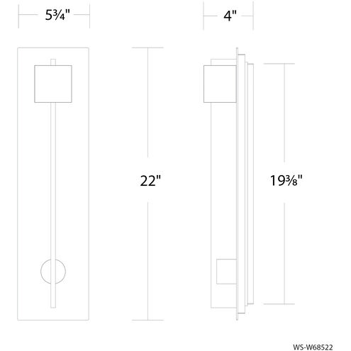 Scepter LED 22 inch Black Outdoor Wall Lighting