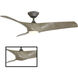 Zephyr 62 inch Graphite and Weathered Wood with Weathered Wood Blades Downrod Ceiling Fan in Graphite Weathered Wood, Smart Ceiling Fan