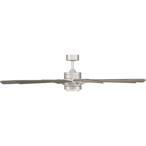 Wyndmill 65 inch Steel Weathered Wood with Weathered Wood Blades Downrod Ceiling Fan in 3500K