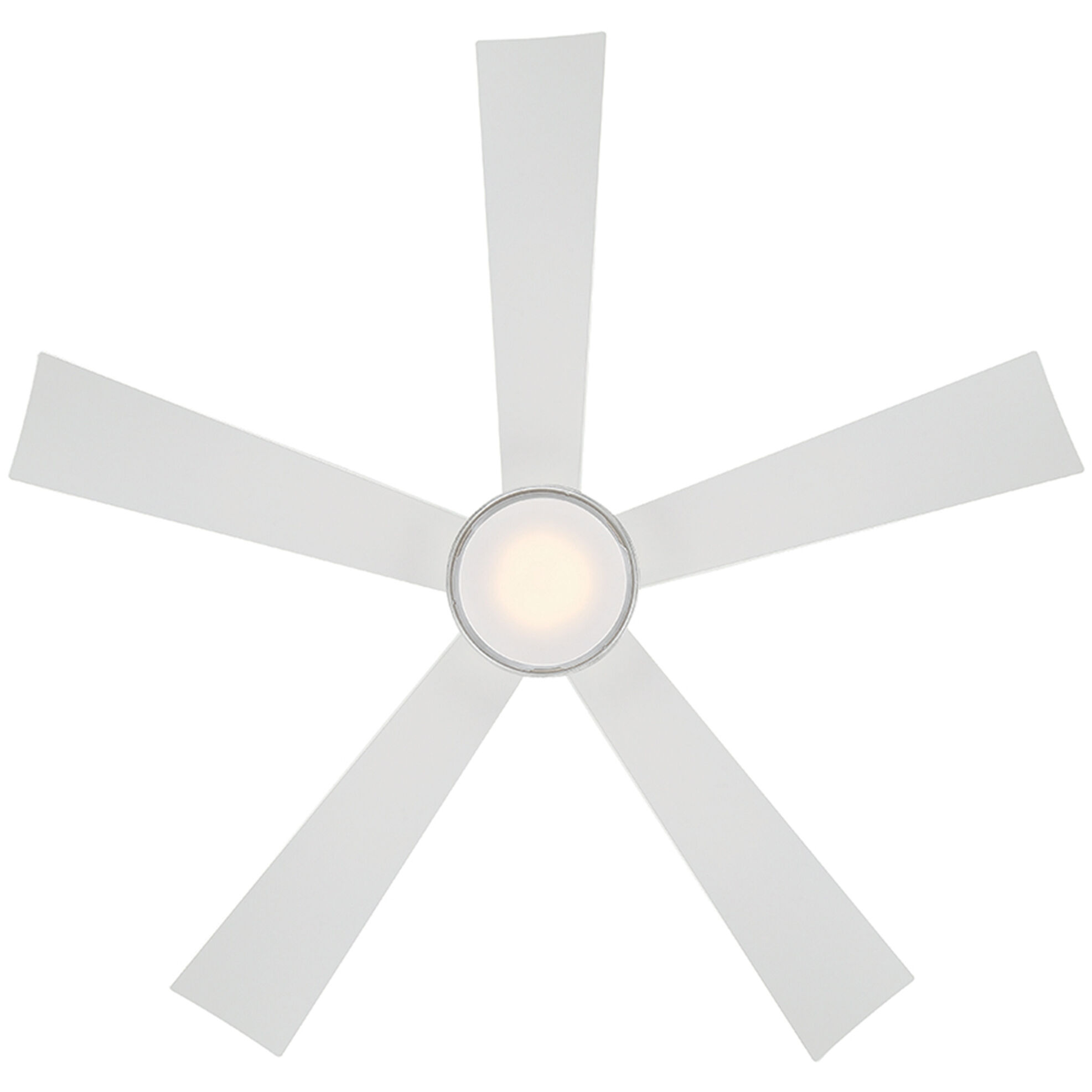 Wynd 52 inch Matte White Downrod Ceiling Fan in 3000K, Smart Ceiling Fan