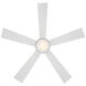 Wynd 52 inch Matte White Downrod Ceiling Fan in 3000K, Smart Ceiling Fan
