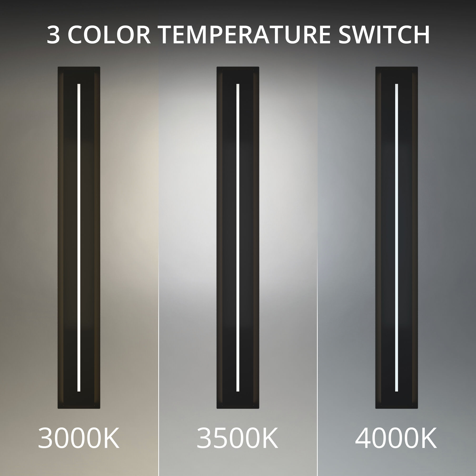 Midnight LED 56 inch Black Outdoor Wall Lighting in 3000K