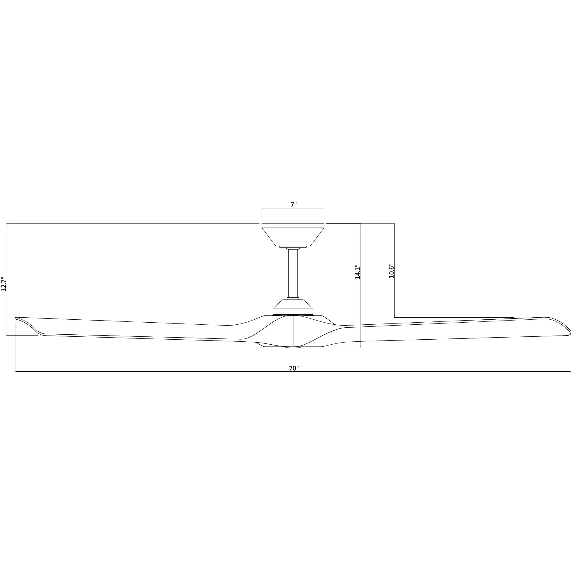 Torque 70 inch Soft Brass and Matte White with Matte White Blades Downrod Ceiling Fan in Soft Brass Matte White