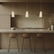 Pompeii LED 6 inch Basalt Stone and Black Mini-Pendant Ceiling Light in 3500K, Bassalt Stone and Black