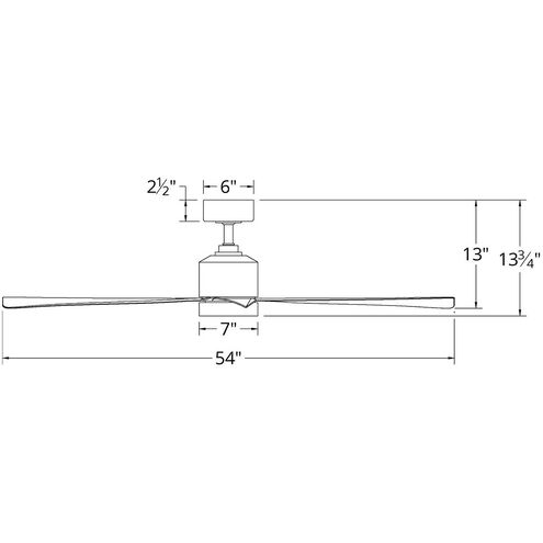 Lotus 54 inch Matte Black Downrod Ceiling Fan in 3000K