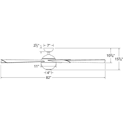 Orb 82 inch Carbon Fiber Ceiling Fan in 3500K