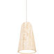 Pompeii LED 6 inch Beige Travertine and Aged Brass Indoor Hanging Lighting Ceiling Light in 2700K