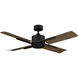 Cervantes 56 inch Matte Black Barn Wood with Barn Wood Blades Downrod Ceiling Fan in 2700K