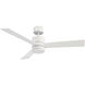 Axis 52 inch Matte White Downrod Ceiling Fan in 3500K