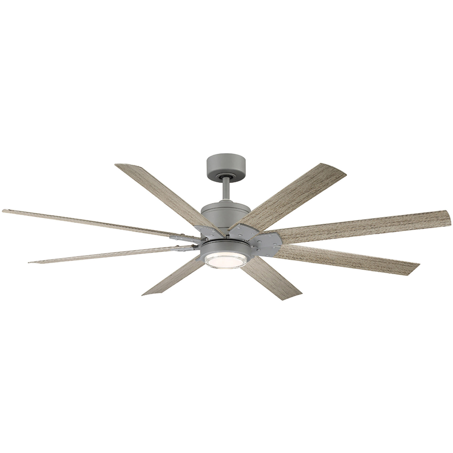 Renegade 66 inch Graphite and Weathered Wood with Weathered Wood Blades Downrod Ceiling Fan in 2700K, Graphite Weathered Wood