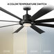 Aura 72 inch Matte Black Downrod Ceiling Fan