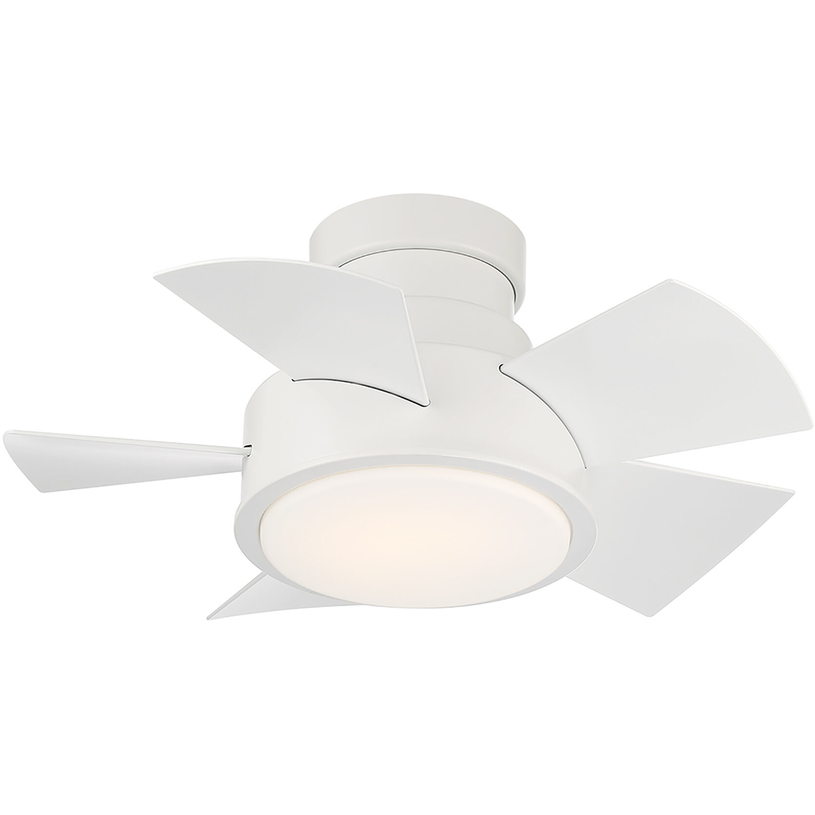 Vox 26 inch Matte White Flush Mount Ceiling Fan in 2700K