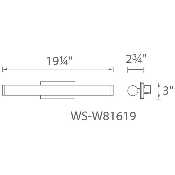 Sabre LED 19 inch Brushed Aluminum Bath Vanity & Wall Light in 19in.