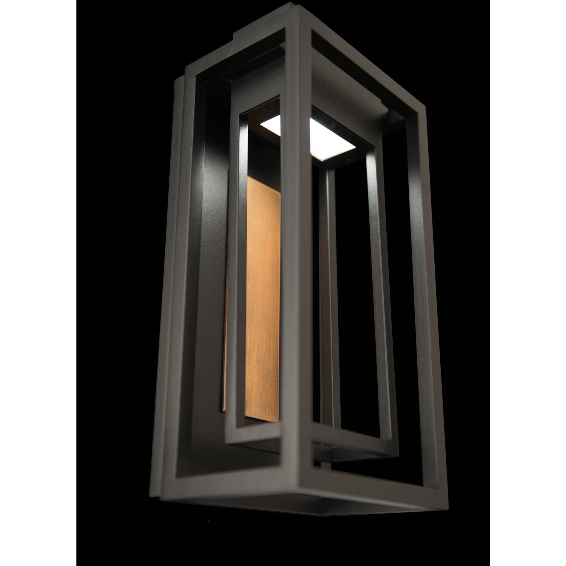 Dorne LED 14 inch Black Aged Brass Outdoor Wall Light in 14in.