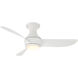 Corona 44 inch Matte White Flush Mount Ceiling Fan in 3500K