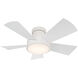 Vox 38 inch Matte White Flush Mount Ceiling Fan in 3000K, Flush Mounted, Smart Ceiling Fan