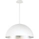 Yolo LED 23.63 inch White Silver Leaf Pendant Ceiling Light in 26in.