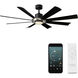 Aura 60 inch Brushed Nickel and Matte Black with Matte Black Blades Downrod Ceiling Fan in Brushed Nickel Matte Black