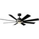 Aura 60 inch Brushed Nickel and Matte Black with Matte Black Blades Downrod Ceiling Fan in Brushed Nickel Matte Black