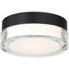 Pi LED 6 inch Black Flush Mount Ceiling Light in 3000K, 6in.