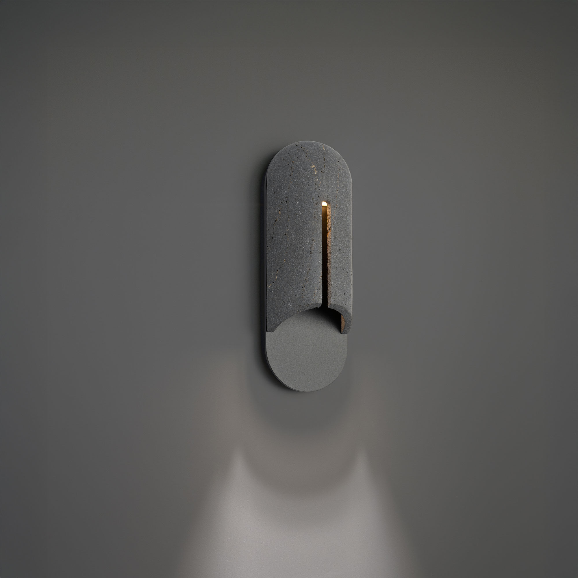 Clog LED 16 inch Bassalt Stone and Black Outdoor Wall Lighting in 4000K