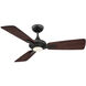 Mykonos 3 52 inch Oil Rubbed Bronze and Barn Wood with Barn Wood Blades Downrod Ceiling Fan in 3000K, Oil Rubbed Bronze Barn Wood