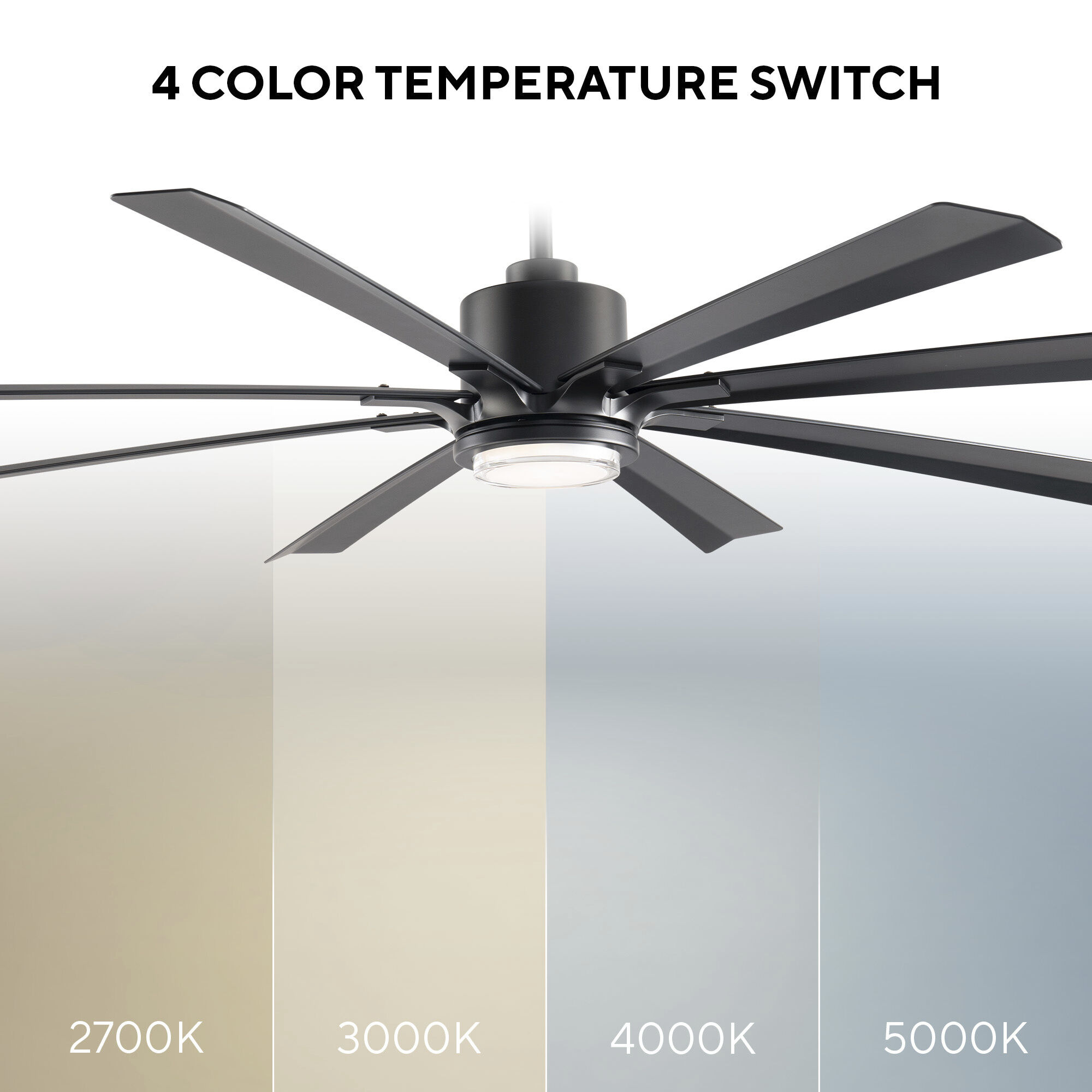 Size Matters 65 inch Matte Black Downrod Ceiling Fan