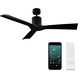Aviator 54 inch Matte Black Downrod Ceiling Fan