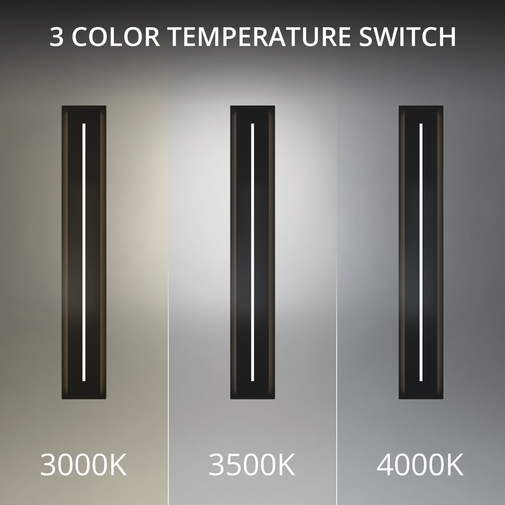 Midnight LED 46 inch Black Outdoor Wall Lighting in 3000K