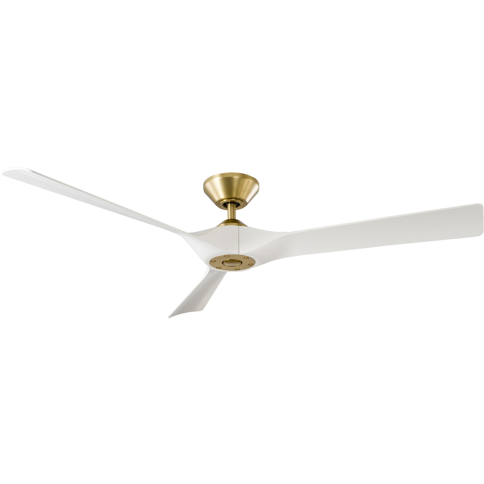 Torque 58 inch Soft Brass and Matte White with Matte White Blades Downrod Ceiling Fan in Soft Brass Matte White
