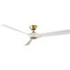 Torque 58 inch Soft Brass and Matte White with Matte White Blades Downrod Ceiling Fan in Soft Brass Matte White