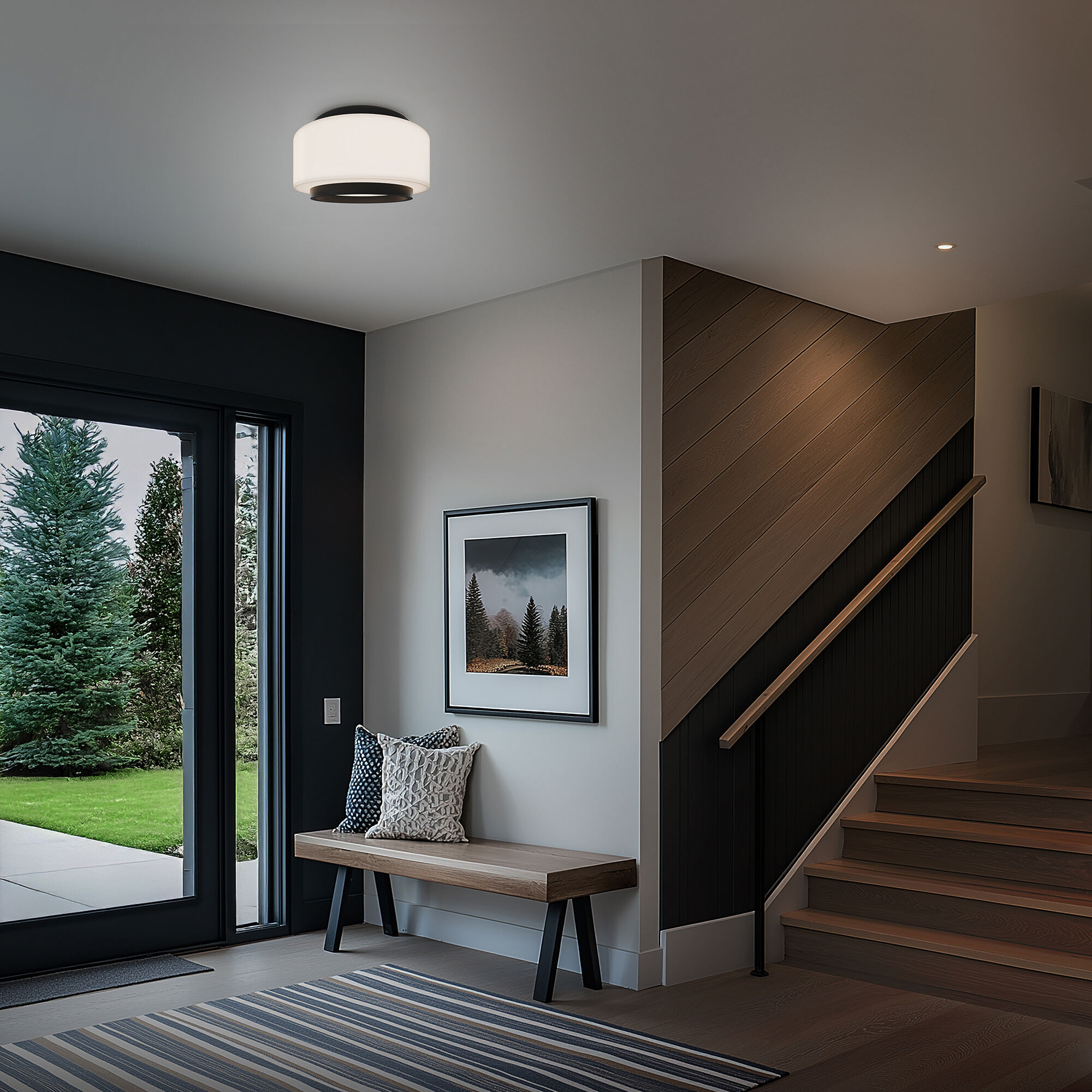 Preston LED 15.8 inch Black Indoor Ceiling Lighting in 4000K