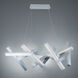 Chaos LED 21.25 inch Brushed Aluminum Chandelier Ceiling Light in 21in., 11