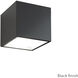 Bloc LED 6 inch Black Outdoor Wall Light in 2, 3000K