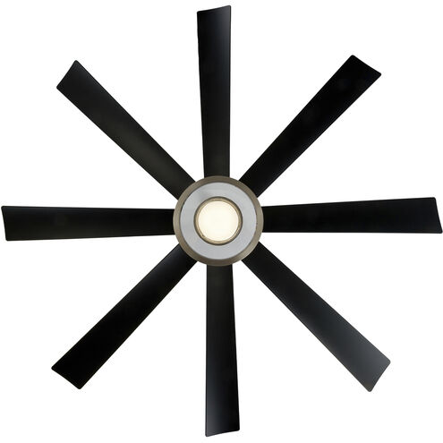 Aura 60 inch Brushed Nickel Matte Black with Matte Black Blades Downrod Ceiling Fan