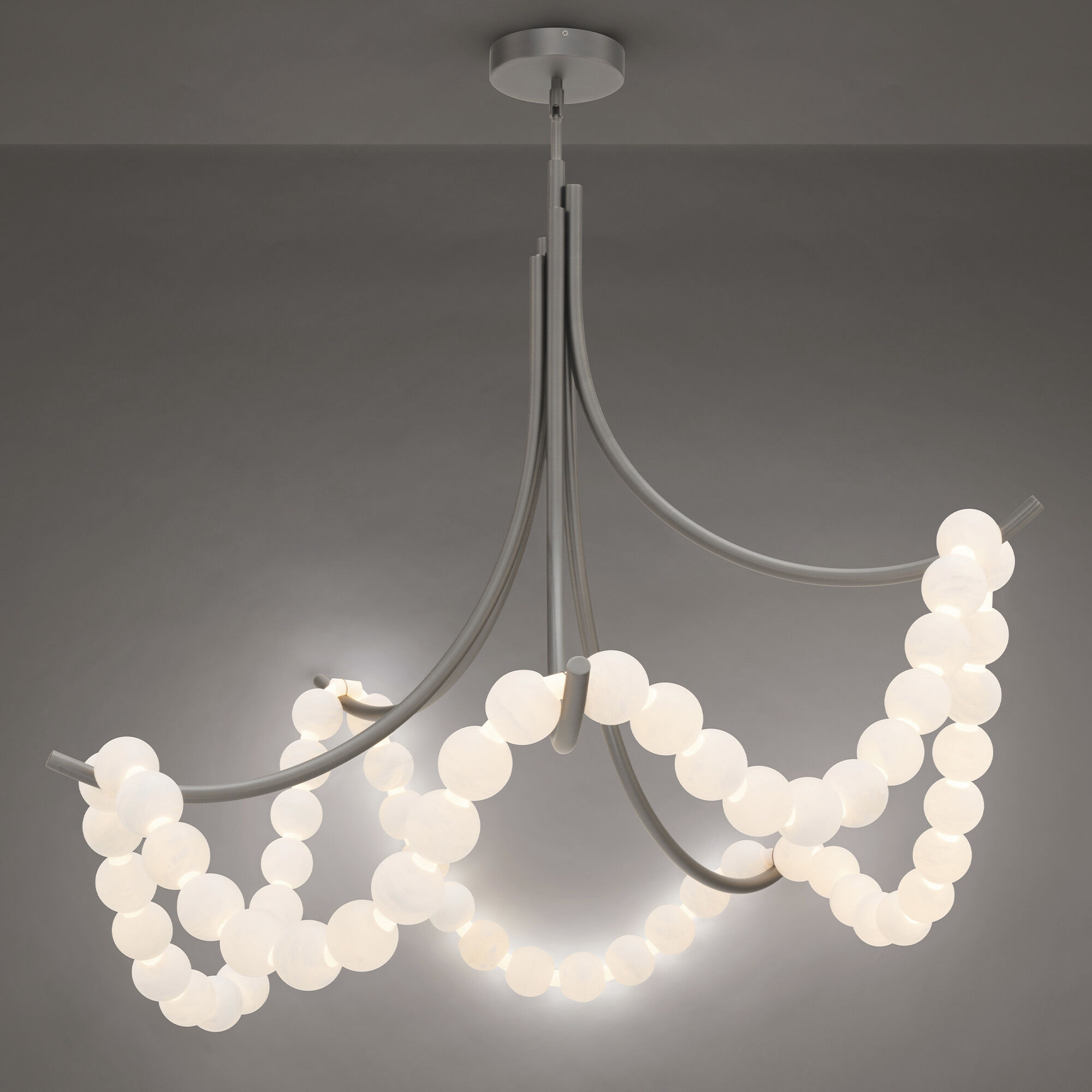 Parel 1 Light 46 inch Antique Nickel Semi-Flush Mount Ceiling Light