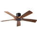Aviator 54 inch Matte Black and Distressed Koa with Distressed Koa Blades Flush Mount Ceiling Fan in Matte Black Distressed Koa, Smart Ceiling Fan