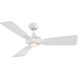 Mykonos 3 52 inch Matte White Downrod Ceiling Fan in 3500K