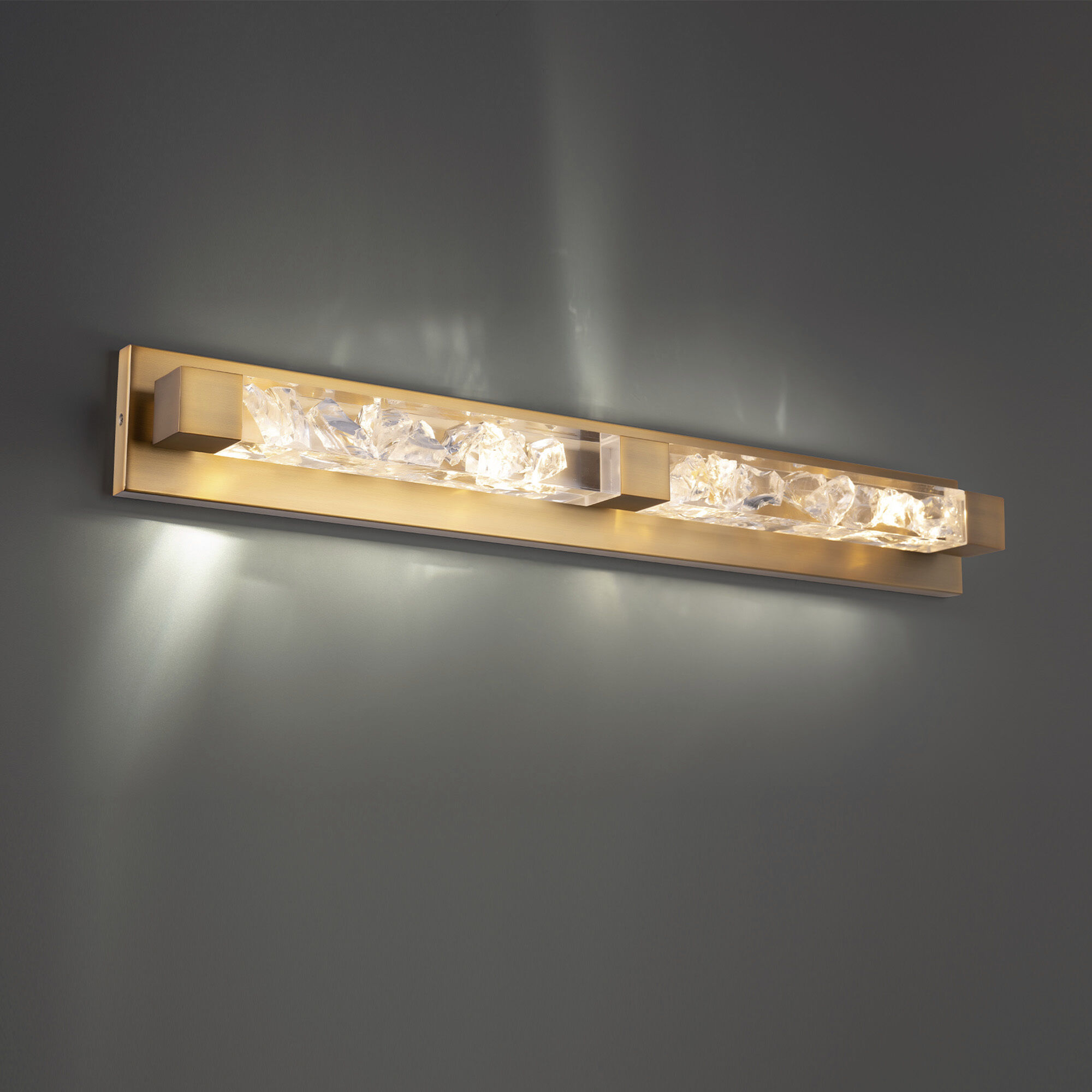 Aged brass vanity shop light