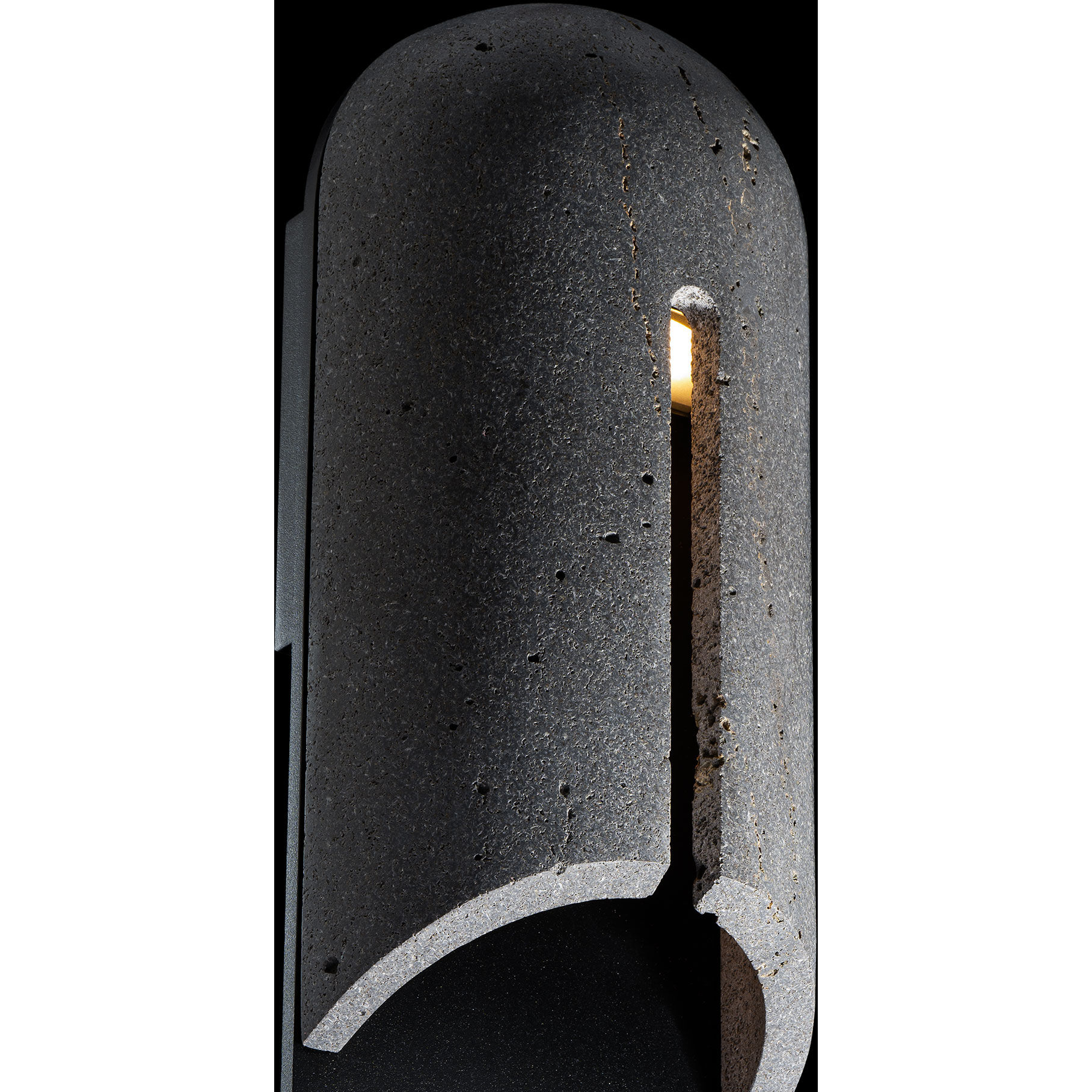 Clog LED 16 inch Bassalt Stone and Black Outdoor Wall Lighting in 4000K