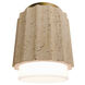 Caviar LED 7 inch Beige Travertine and Aged Brass Flush Mount Ceiling Light