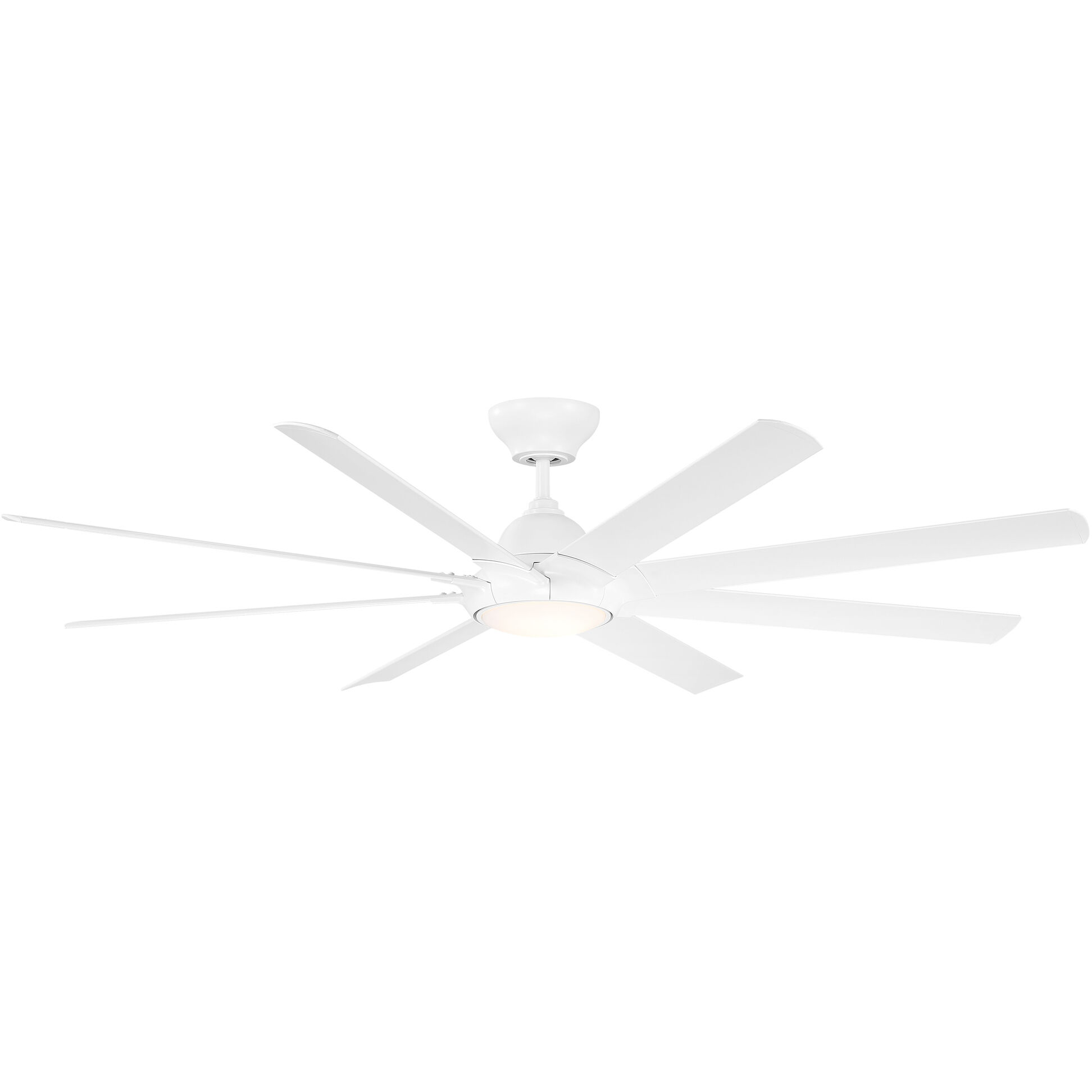 Hydra 80 inch Matte White Downrod Ceiling Fan in 3000K